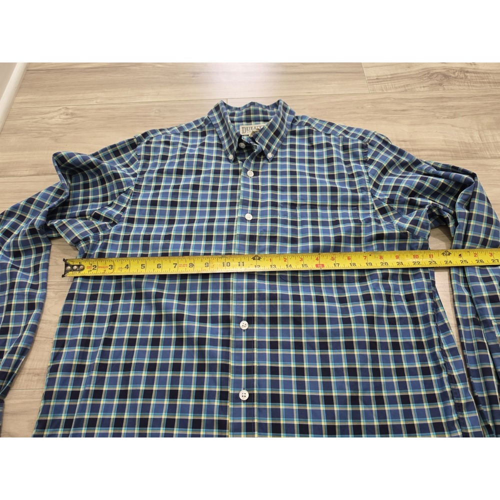 Duluth Trading Co Mens Large Blue Button Shirt Check - Picture 6 of 8